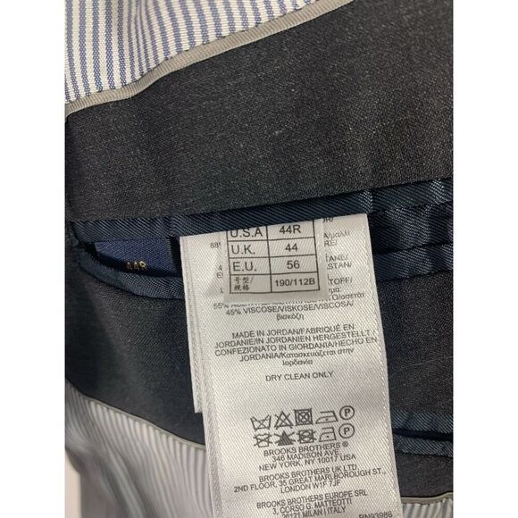 Brooks Brothers Explorer Fitzgerald Fit Mens 44R Blazer Sport Coat Jacket Gray - Picture 13 of 16